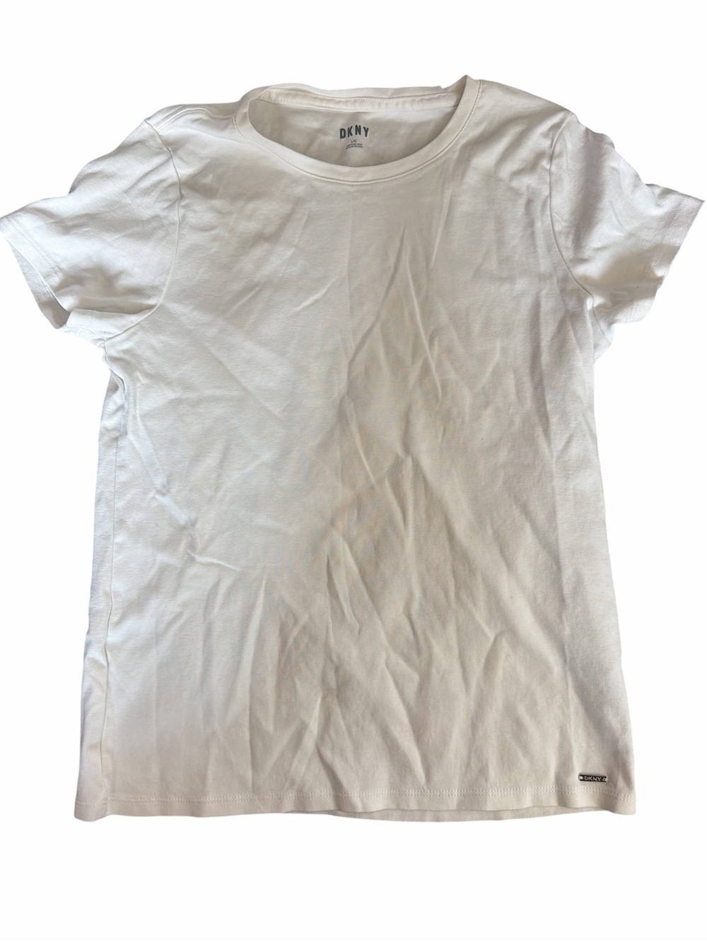DKNY White Basics Crewneck T-Shirt Organic Cotton Women’s M/L